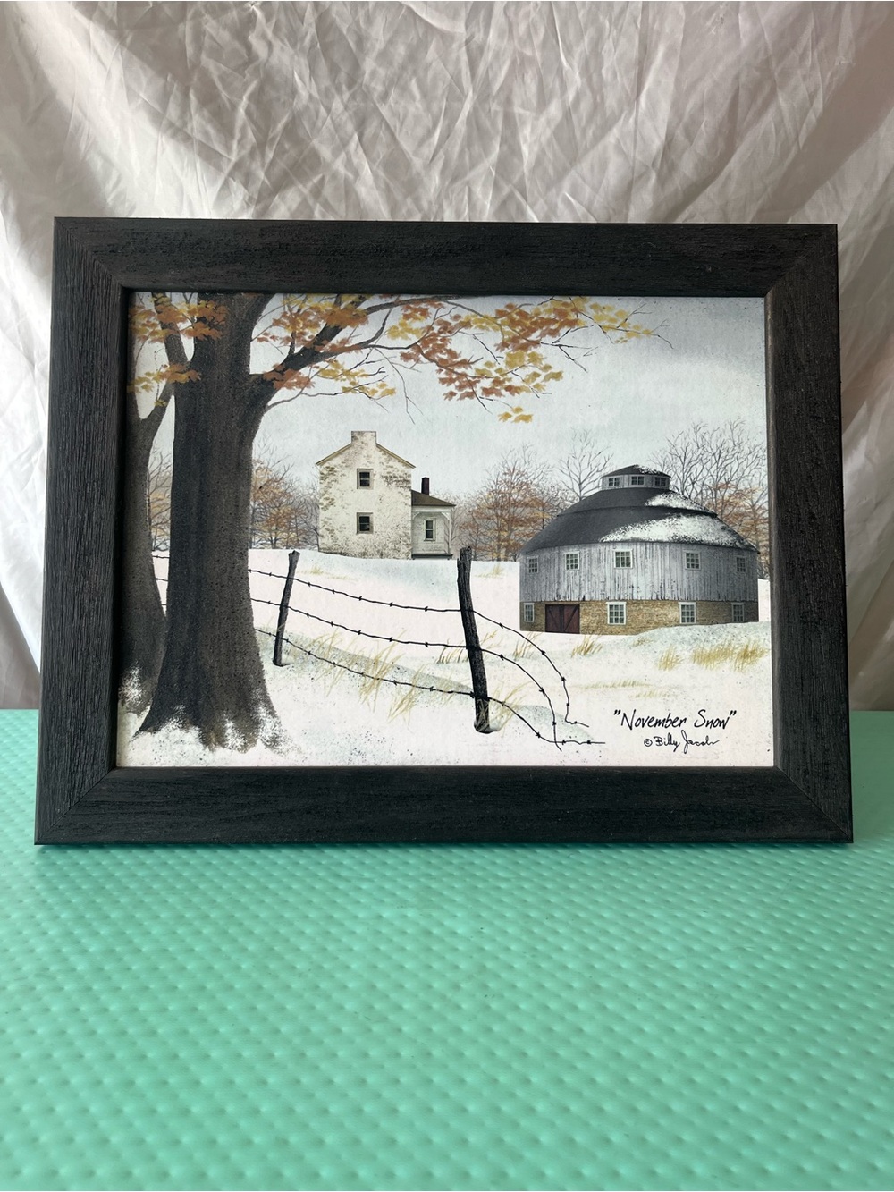 Authentic Billy Jacobs November Snow 19x15 Black Wood Frame Sealed Print Picture